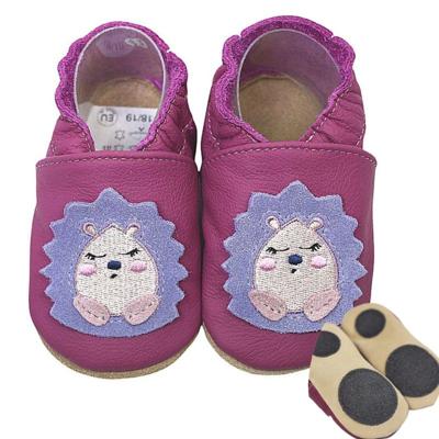Hobea babyslofjes extra antislip Igel lila-26-27