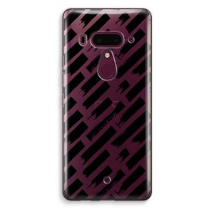 Zwarte vegen: HTC U12+ Transparant Hoesje