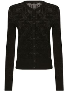 Dolce & Gabbana cardigan à logo DG en jacquard - Noir