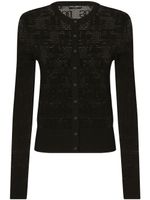 Dolce & Gabbana cardigan à logo DG en jacquard - Noir