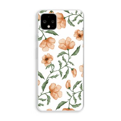 Peachy flowers: Pixel 4 XL Transparant Hoesje