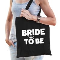 1x Bride To Be vrijgezellenfeest tasje zwart/ goodiebag dames - thumbnail