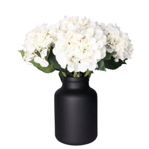 Kunstbloemen boeket Hortensia tak - 8 stelen - creme - 48 cm - losse steel - Kunst zijdebloemen