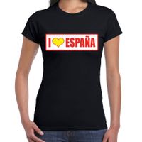 I love Espana / Spanje landen t-shirt zwart dames - thumbnail