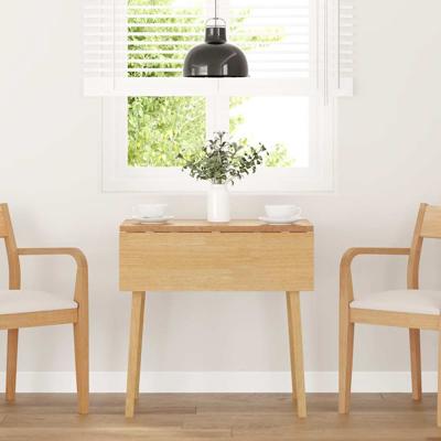 Eettafel massief hout naturel rubber