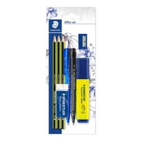 Potlood Staedtler Noris HB blister Ãƒ stuks met 2 balpennen, markeerstift, gum en slijper