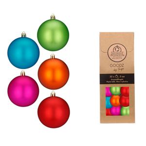 Mini kerstballen - 32x stuks - gekleurd - kunststof - 3 cm