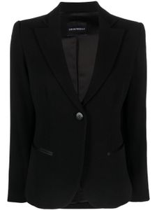 Emporio Armani blazer à bords satinés - Noir