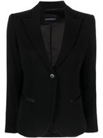 Emporio Armani blazer à bords satinés - Noir