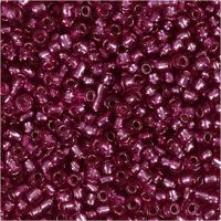 Creativ Company Rocailles, d 3 mm, afm 8/0 , gatgrootte 0,6-1,0 mm, metallic paars, 25 gr/ 1 doos