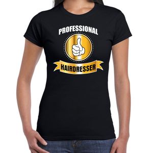 Professional hairdresser / professionele kapster t-shirt zwart dames - Kapster cadeau shirt