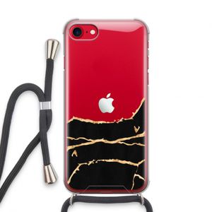 Gouden marmer: iPhone SE 2020 Transparant Hoesje met koord