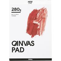 Creativ Company Canvas blok, a4, vel 210x297 mm, 280 gr, wit, 10 vel/ 1 stuk