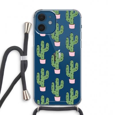 Cactus Lover: iPhone 12 mini Transparant Hoesje met koord