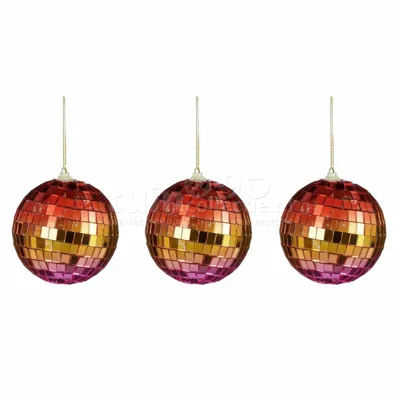 Kerstbal Foam Discobal Ø8cm Colour 3st