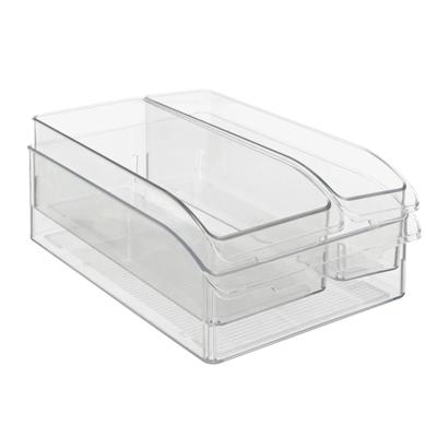 Koelkast/keuken organizer set - transparant - kunststof - L30 x H9