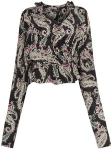 ISABEL MARANT blouse en soie à imprimé cachemire - Noir