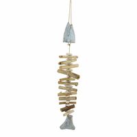 Raam- of Wanddecoratie Vis van Drijfhout Light Bluewash (Model 2)