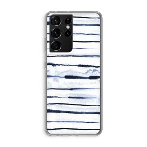 Ink Stripes: Samsung Galaxy S21 Ultra Transparant Hoesje