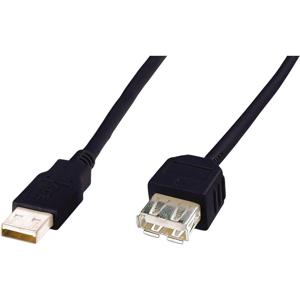 Digitus USB-kabel USB 2.0 USB-A stekker, USB-A bus 1.80 m Zwart AK-300202-018-S