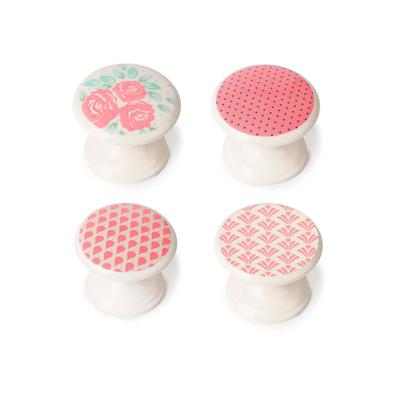 Deurknop Rei m4 Cirkelvormig Roze Metaal 4 Stuks (Ø 33 x 27 mm)