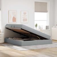 Opbergbed met matras Lichtgrijs 160 x 200 cm Polyester