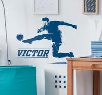 Muurstickers sport gepersonaliseerde voetbalspeler