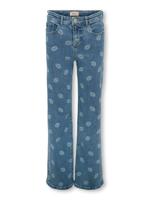 Kids ONLY zomer jeans broek meisjes - wide fit - medium blauw denim - Kogjuicy