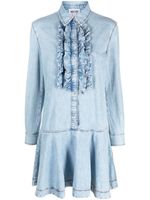 MOSCHINO JEANS robe en jean à volants - Bleu - thumbnail