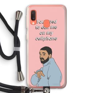 Hotline bling: Samsung Galaxy A20e Transparant Hoesje met koord