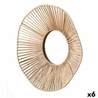 Wandspiegel Gift Decor Natuurlijk Golven 41 x 8 x 41 cm (6 Stuks)