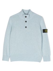 Stone Island Junior cardigan à motif Compass - Bleu