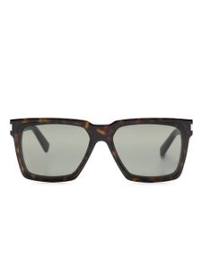 Saint Laurent Eyewear lunettes de soleil à effet écailles de tortue - Marron