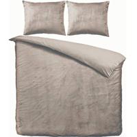 Zavelo Dekbedovertrek Velvet Comfort Taupe-1-persoons (140 x 200/220 cm)