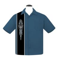 Steady Pinstripe V8 Racer Shirt Denim-M