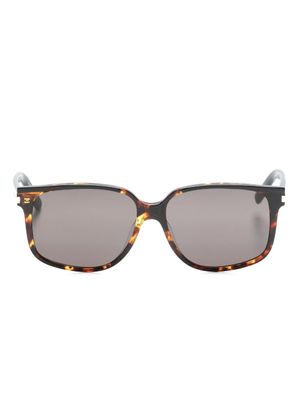 Saint Laurent Eyewear lunettes de soleil à effet écaille de tortue - Marron