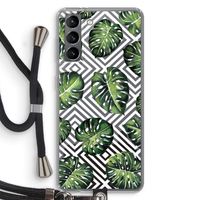 Geometrische jungle: Samsung Galaxy S21 Transparant Hoesje met koord