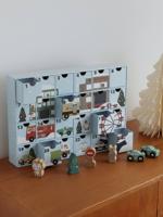 Adventskalender met FSC® houten speelgoed blauw