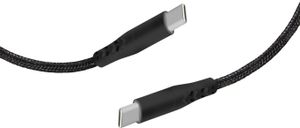 Mobiparts gevlochten USB-C naar USB-C kabel 1m zwart (Bulk)