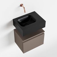 Toiletmeubel Mondiaz Andor | 40 cm | Meubelkleur Smoke | Lex vrijhangend wastafel Urban Links | Zonder kraangat