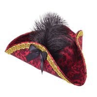Rubies Carnaval verkleed hoed voor een Piraat - rood/zwart - polyester - dames   -