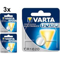 3 Stuks - Varta Professional Electronics CR1620 6620 70mAh 3V knoopcelbatterij - thumbnail