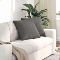 Sofa Kussens 2 pcs Lichtgrijs 50 x 50 cm Katoen Stof Sofa Kussens 2 pcs Lichtgrijs 50 x 50 cm Katoen Stof