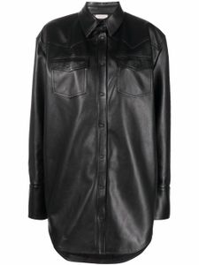 The Mannei chemise Patras en cuir - Noir