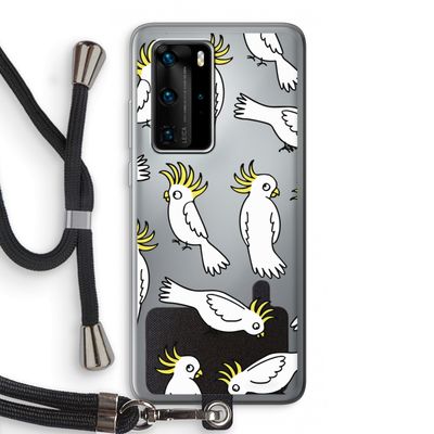 Papegaai: Huawei P40 Pro Transparant Hoesje met koord