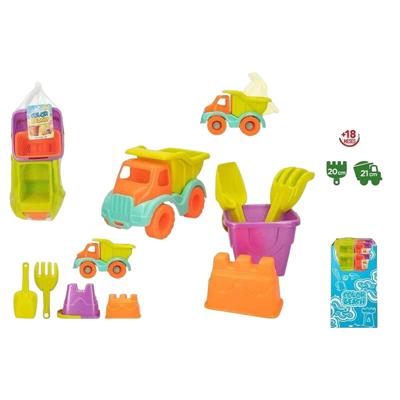 Strandspeelgoedset Colorbaby Kiepwagen 21 cm 5 Onderdelen