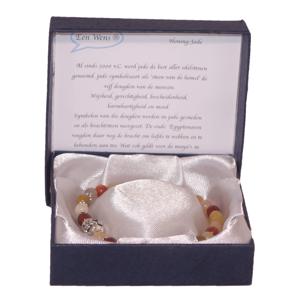 Halfedelstenen Armband in Geschenkdoos Honing-Jade