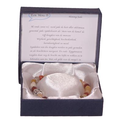 Halfedelstenen Armband in Geschenkdoos Honing-Jade
