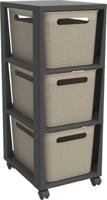 Rotho Tower Brisen Design ladekast 3x16L met Wielen Cappuccino