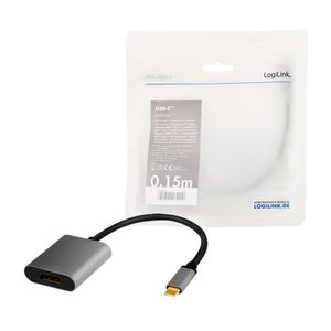 LogiLink CUA0102 tussenstuk voor kabels USB 3.2 Gen1 Type-C DisplayPort Zwart